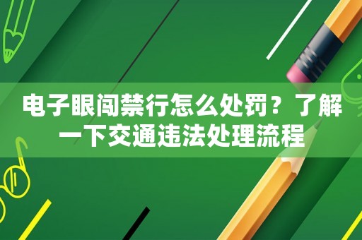 電子眼闖禁行怎么處罰？了解一下交通違法處理流程