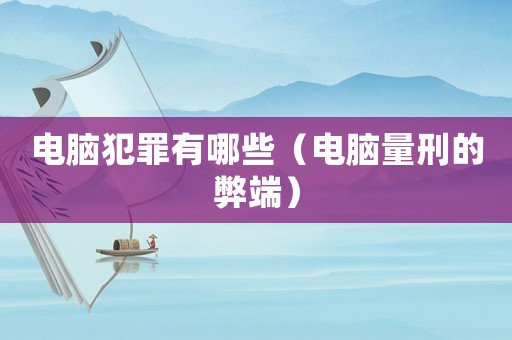 電腦犯罪有哪些（電腦量刑的弊端）