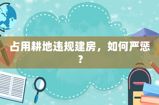 占用耕地違規建房，如何嚴懲？