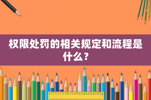 權限處罰的相關規定和流程是什么？