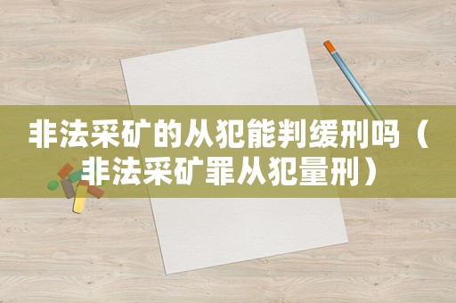非法采礦的從犯能判緩刑嗎（非法采礦罪從犯量刑）