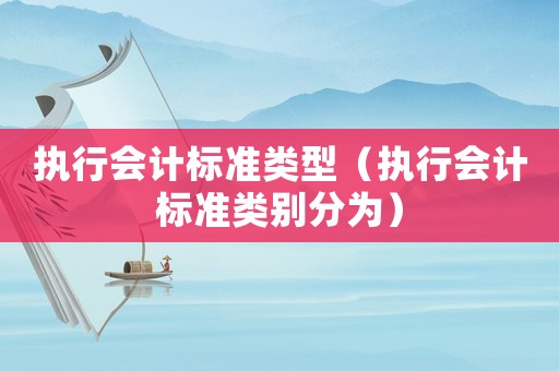 執行會計標準類型（執行會計標準類別分為）