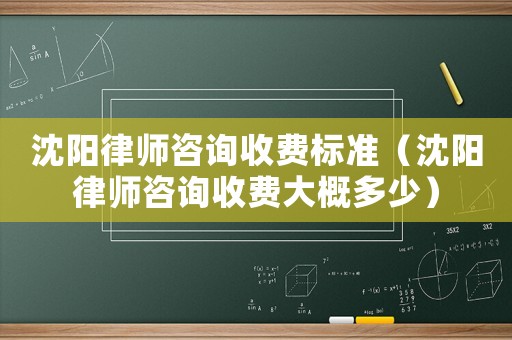 沈陽(yáng)律師咨詢收費(fèi)標(biāo)準(zhǔn)（沈陽(yáng)律師咨詢收費(fèi)大概多少）